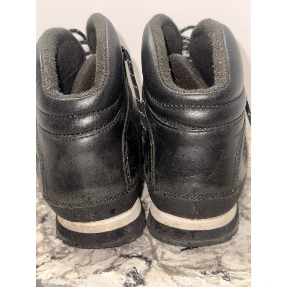 Timberland Men's Sz 12 Black Leather Comfort Hiking Ankle Lace Up Boots